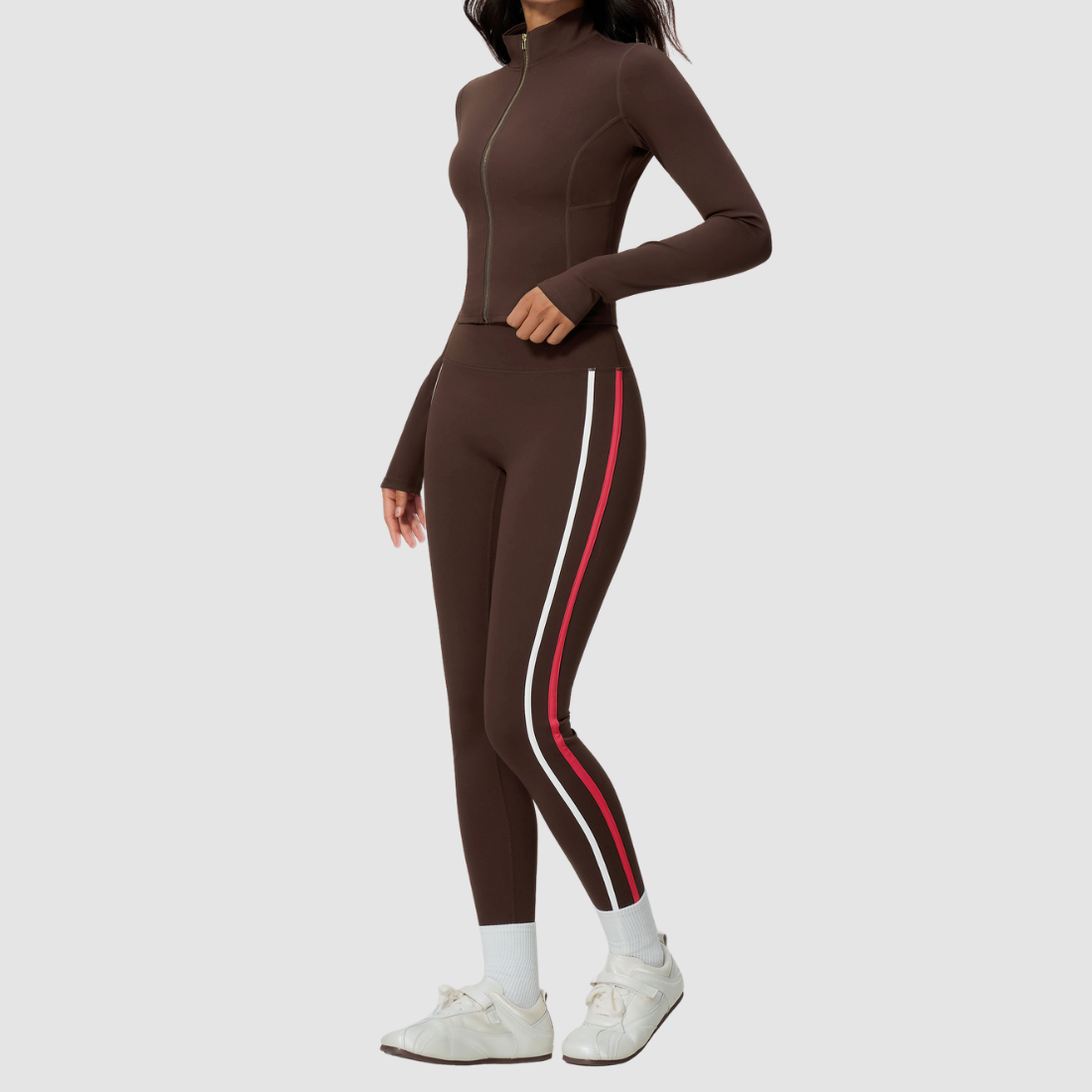 Wholesale Women's Stand-Collar Jacket & Jogger Pants Yoga Set