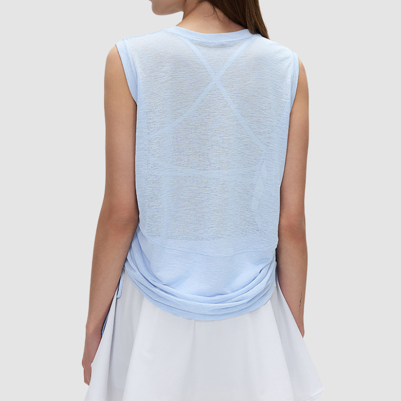 Wholesale round-neck lightweight breathable sleeveless sports vest