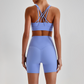 Wholesale Women's Quick-Dry Naked Feel Vest+Fitted Biker Shorts Yoga Set