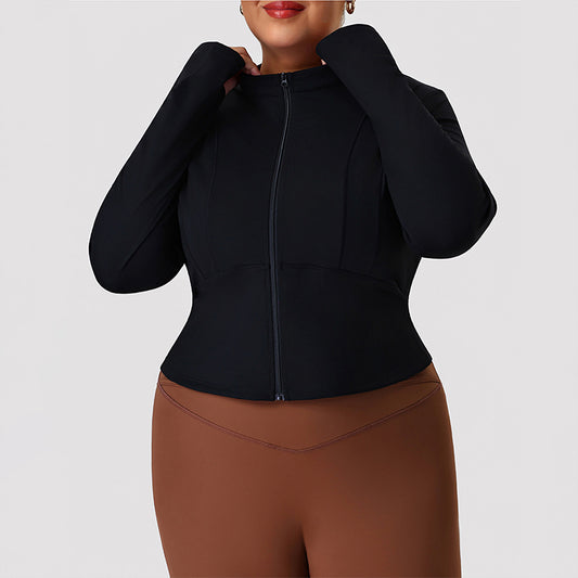 Wholesale plus-size yoga slimming jacket | Wonderxfans bulk activewear