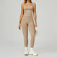 Seamless thin straps tank top + High-waisted leggings 2-Piece Set