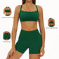 Thin straps Sports Bra + High-waisted shorts 2-Piece Set