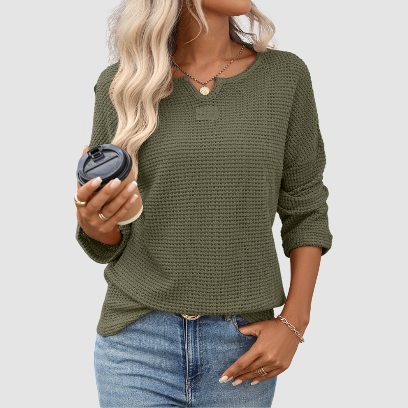 Wholesale women's striped waffle knit tops | Wonderxfans bulk activewear