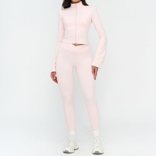 Wholesale Stand-up collar yoga jacket + | Wonderxfans bulk activewear