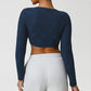 Lace Cropped Sports Long Sleeve