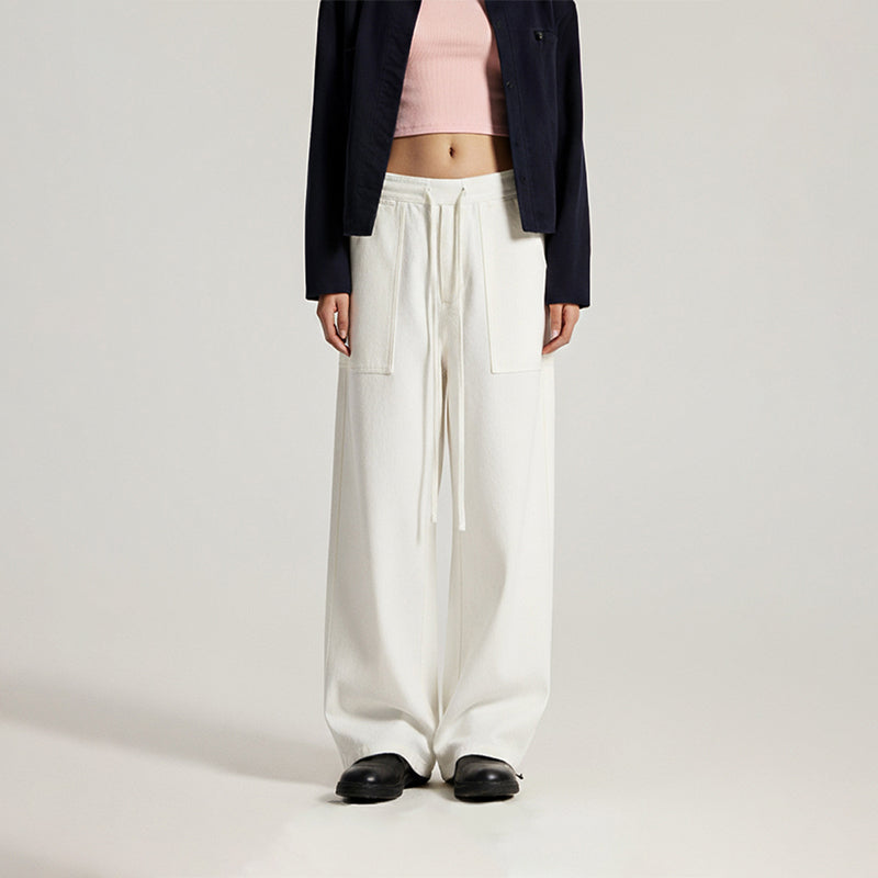 Drawstring cargo casual pants