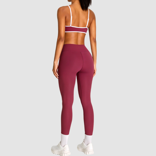 Wholesale Women's Color Block Cross-Back Sports Bra & High-Waist Leggings Set – Naked Feel Yoga Gym Activewear