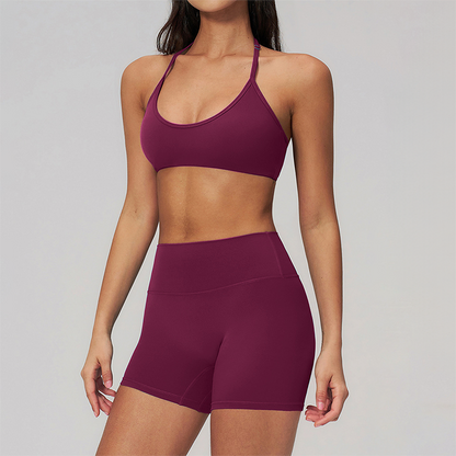 Wholesale Naked-Feel Seamless Sports Bra & High-Waist Leggings Set – Quick-Dry Yoga 2-Piece