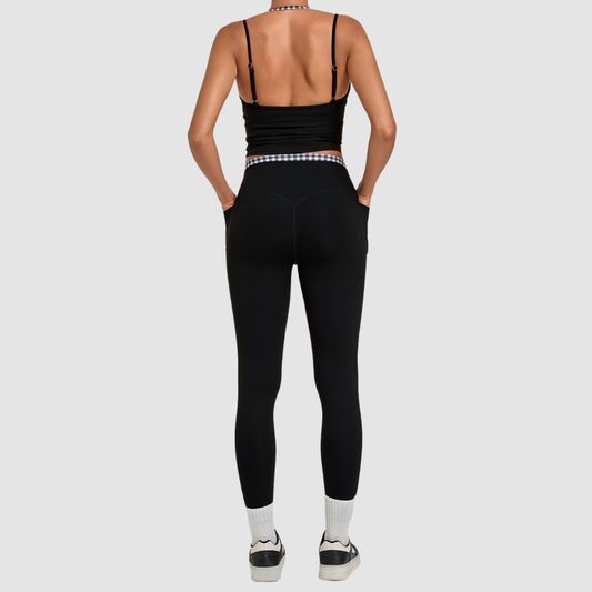 Wholesale Women's Retro Print Yoga Fake Two-Piece Vest+Flared-Leg Pants Set
