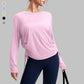 Round neck yoga long-sleeved cover-up