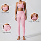 Removable padded sports bra + footed sports leggings 2-piece set