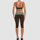 Wholesale Women's Faux-layered Bra Bra+Fold-over Waistband Shorts 2-Piece Set
