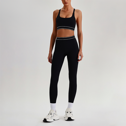 Wholesale Naked-Feel Sports Bra & High-Waist Biker Shorts Set – Quick-Dry Yoga 2-Piece