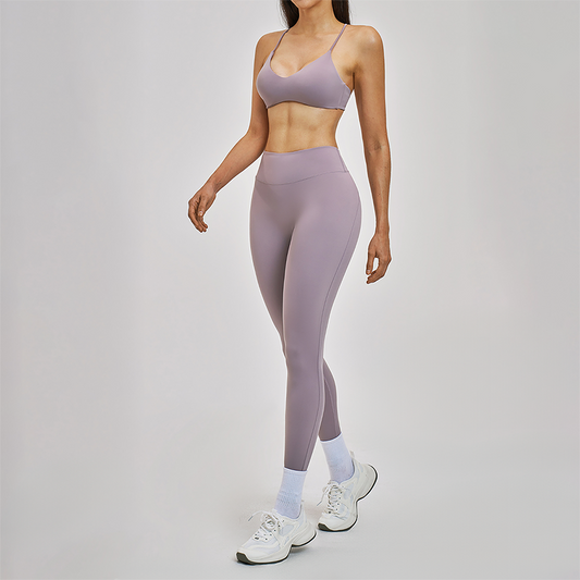 Wholesale Hanging neck bra+tight yoga legging 2-piece set
