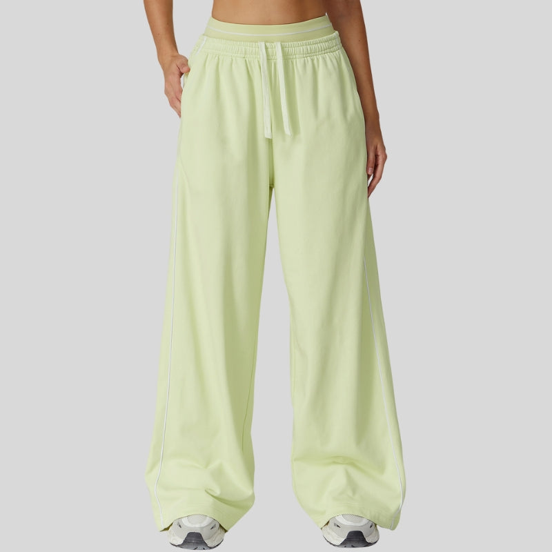 Loose-fitting striped color-blocked sweatpants