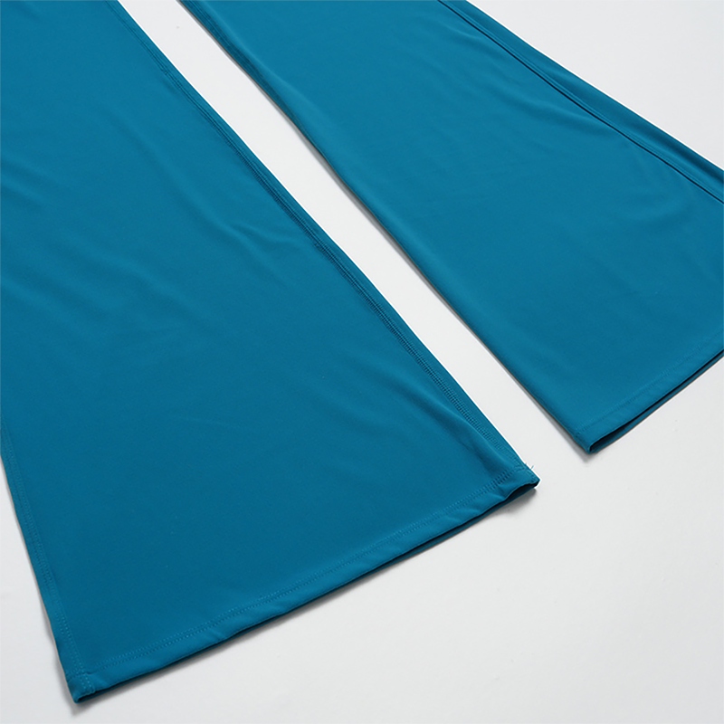 Wholesale Seam-Detail Sports Bra & High-Waist Flare Leggings Set – Brushed Yoga 2-Piece