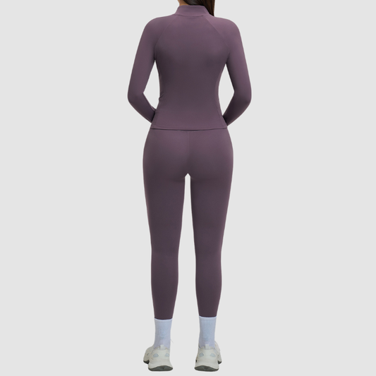 Wholesale women's zipper casual jacket+athletic leggings | Wonderxfans bulk activewear