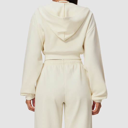 Wholesale Women's Zip Up Hoodie – Cropped Fleece-Lined Sport Jacket