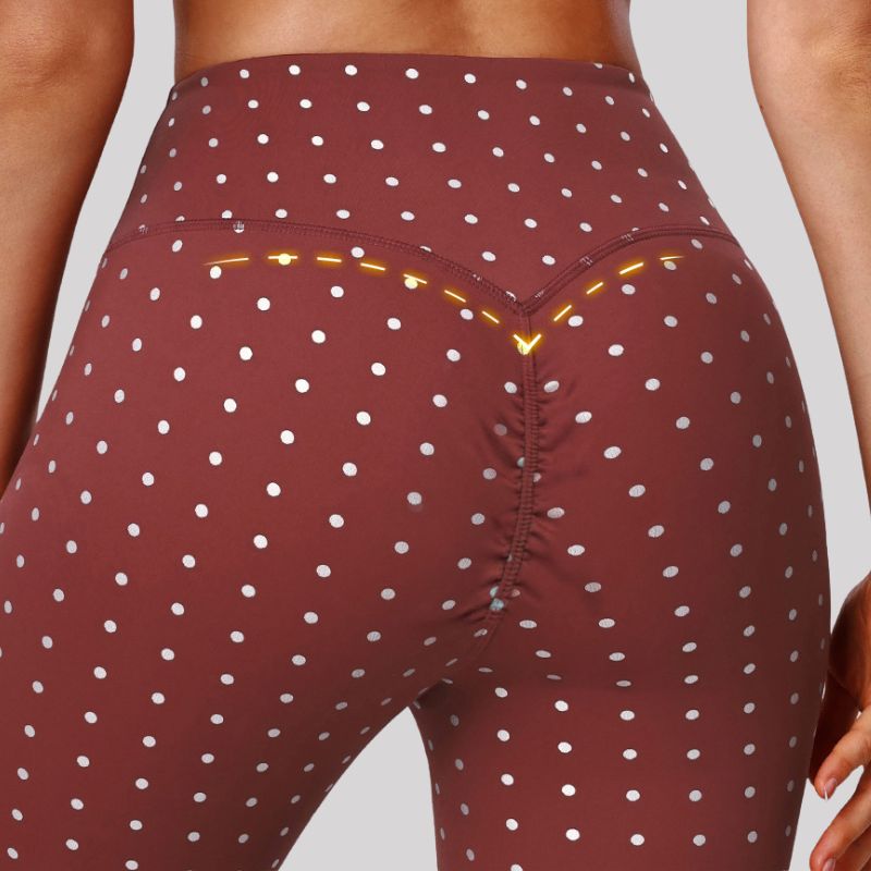 Wholesale Silver Stamping Polka Dot Hip Lifting leggings