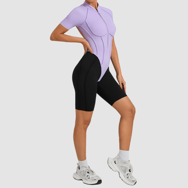 Wholesale Color blocked short sleeve backless | Wonderxfans bulk activewear