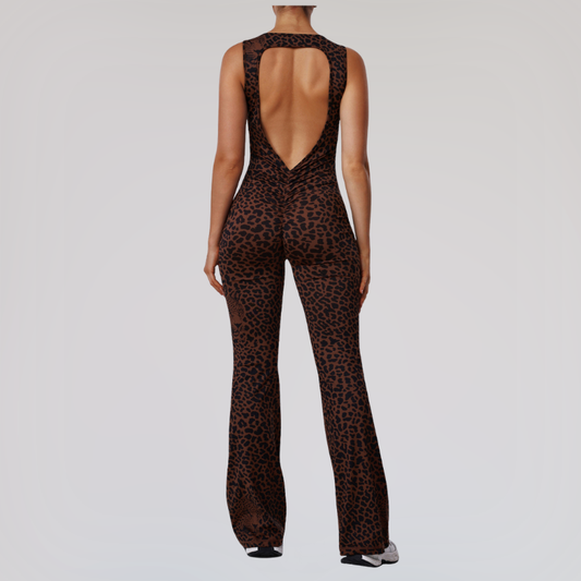 Wholesale leopard print jumpsuit with chest | Wonderxfans bulk activewear