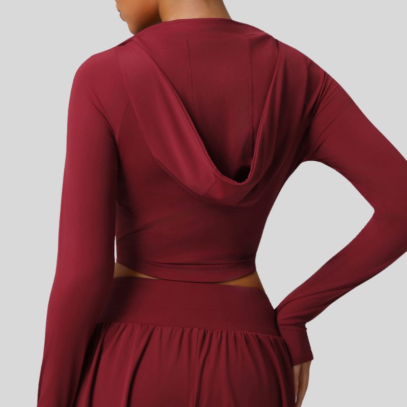 Slim fit cropped long-sleeved yoga jacket