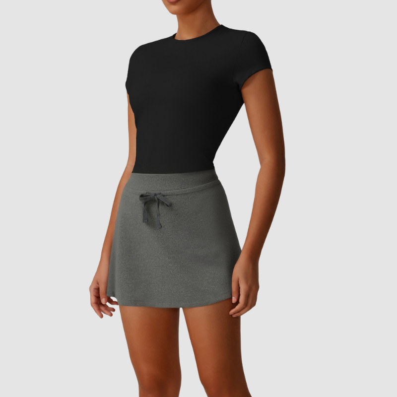 Wholesale Solid Color Slim Fit T-Shirt + Tennis Skirt