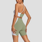 Wholesale Women's Contrast Trim Seamless Yoga Set – Premium contrast trim design with naked-feel fabric