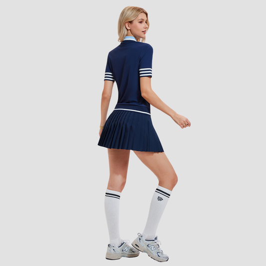Wholesale New Sports Short Sleeve for Women Slimming High Elastic Fitness POLO Shirt Outdoor Running Tennis Set