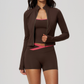 Wholesale Women's Padded Sports Vest, Shorts & Jacket Yoga Set