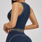 Wholesale contrasting sleeveless fitness yoga tops