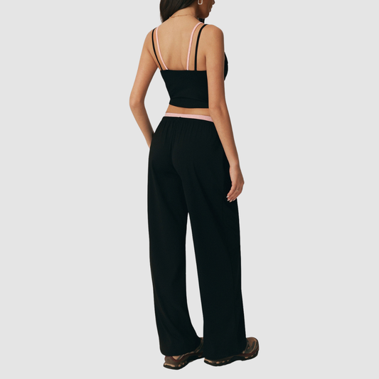 Wholesale Women's Polka-Dot Camisole & Wide-Leg Pants Yoga Set
