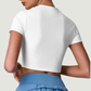 Wholesale Women's Quick-Dry Fitted Short Sleeve Crop Top – Breathable Workout Gym Activewear
