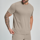 Wholesale Men's Drop-Shoulder Round-Neck Athletic T-Shirt – Breathable Workout Tee