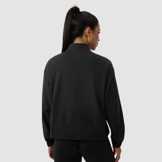 Wholesale Women's Fleece-Lined Stand-Collar Zip Fitness Jacket