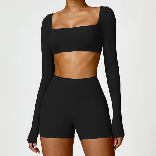 Wholesale Nude long sleeve crop top | Wonderxfans bulk activewear