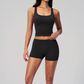 Wholesale Women's I-shape Back Tank Top & Booty-Lift Shorts Set – Seam-Detail Naked-Feel Yoga 2-Piece Set
