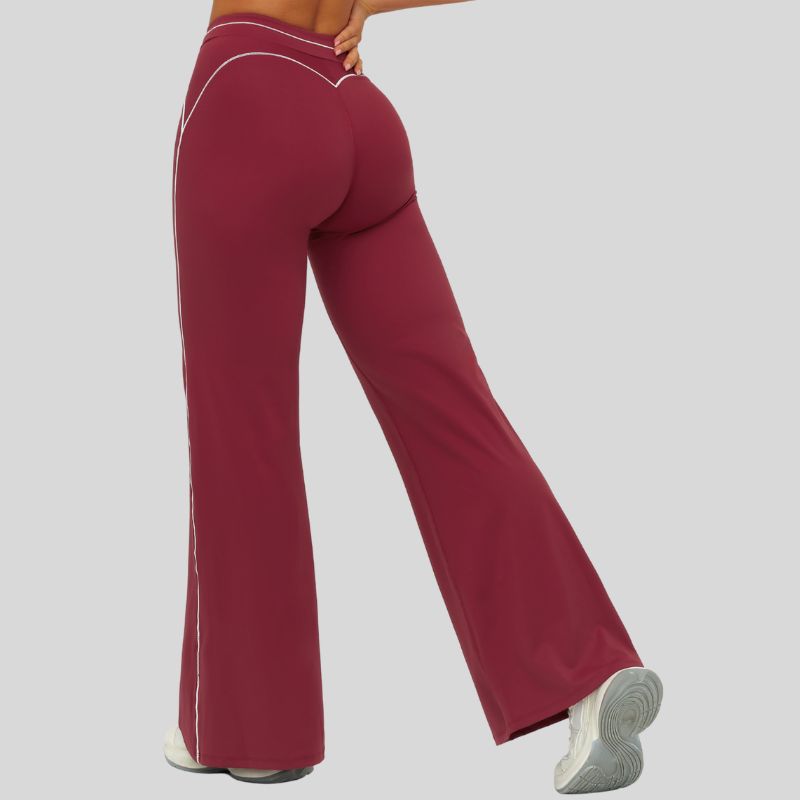 High-waisted contrasting loose wide-leg pants