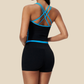 Wholesale Women's Colorblock Padded Sports Vest & Shorts Yoga Set