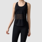 Wholesale Women's Open-Back Yoga Vest – Faux Two-Piece Halter Sports Top with Built-in Bra