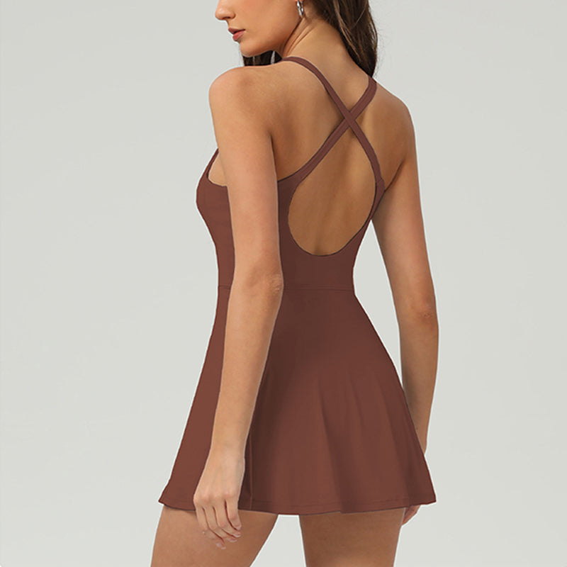 Quick-Drying Spaghetti Straps Sports Dress