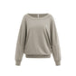 Slanted shoulder top with long sleeve T-shirt