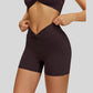 Pleated waistband sport shorts