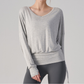 Wholesale V-Neck Batwing Sleeve Yoga Cover-up – Loose Drawstring T-Shirt