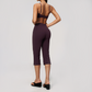 Wholesale Women's High-Impact Sports Bra & Capri Pants Yoga Set with Chest Pad