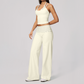 Wholesale Women's Polka Dot & Stripe Yoga Set Tank Top & Wide-Leg Pants w/ Chest Pad