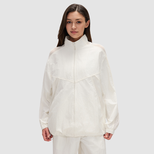 Mesh splicing quick drying loose UV resistant sports jacket