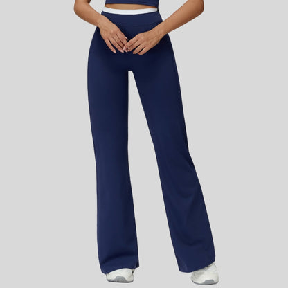 Wholesale Contrast-colored sport slightly flared pants | Wonderxfans bulk activewear