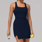 Waist-Cinching Slit Tennis Dress