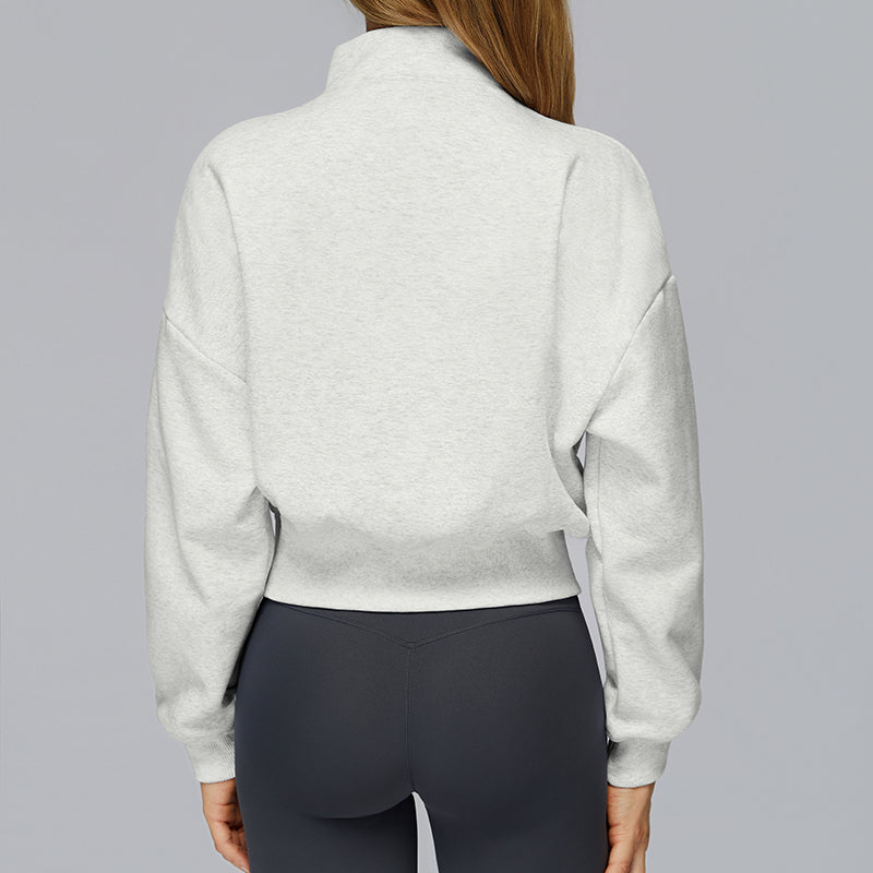 Windproof and warm short polar fleece sweatshirt